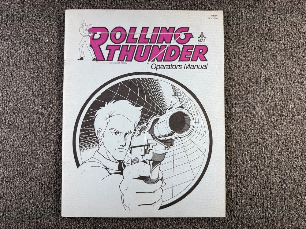 Atari Rolling Thunder Arcade Video Game Manual Parts ORIGINAL