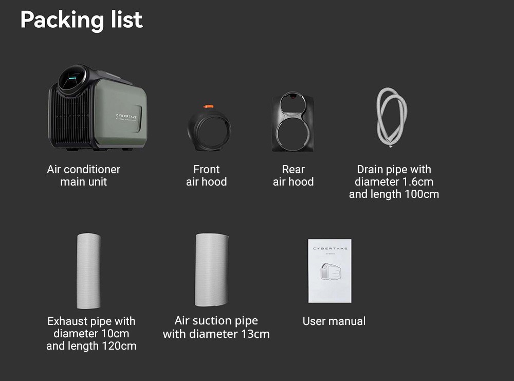 CYBERTAKE S1 Pro Portable Air Conditioner with Panasonic Compressor for Camping