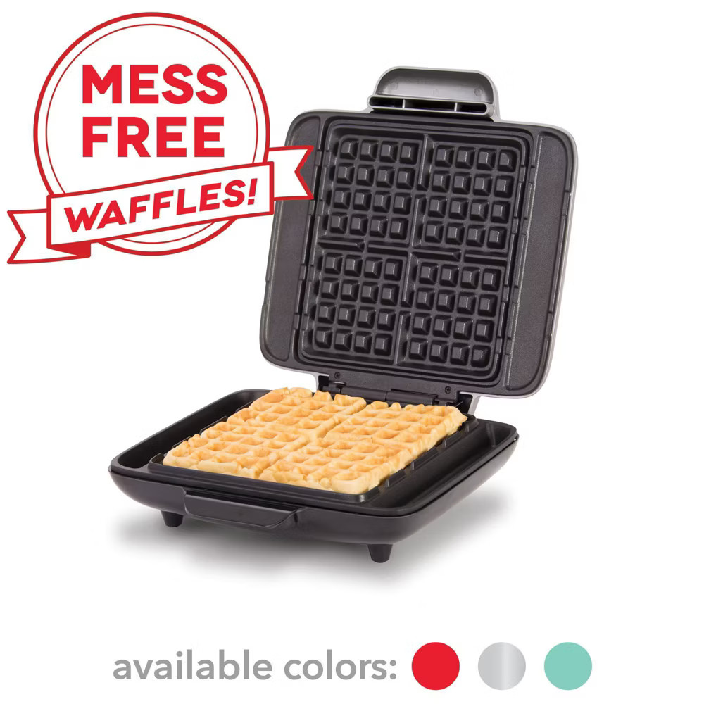 Dash No-Drip Waffle Maker Graphite Nonstick Belgian 1200W Surface 99 sq in