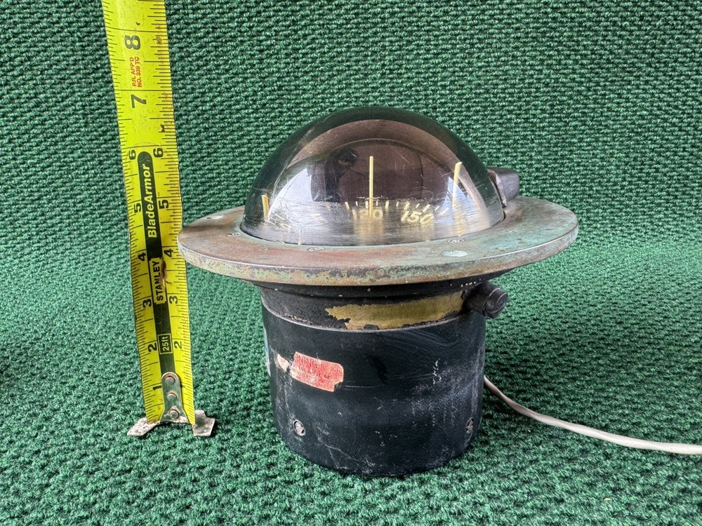 Vintage DANFORTH CONSTELLATION Dash Mount Compass Brass Bezel