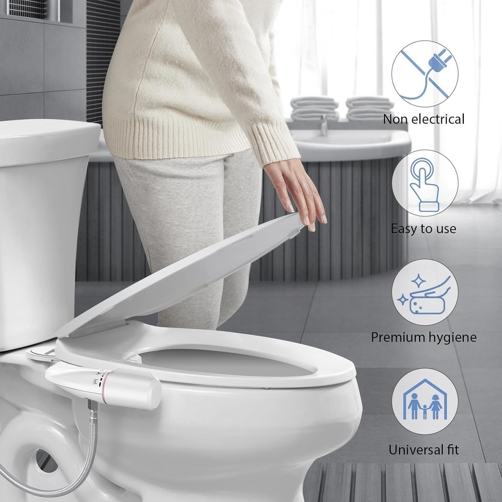 Compact Bidet Attachment for Ultimate Clean - Dual Nozzle & Space-Saving Design