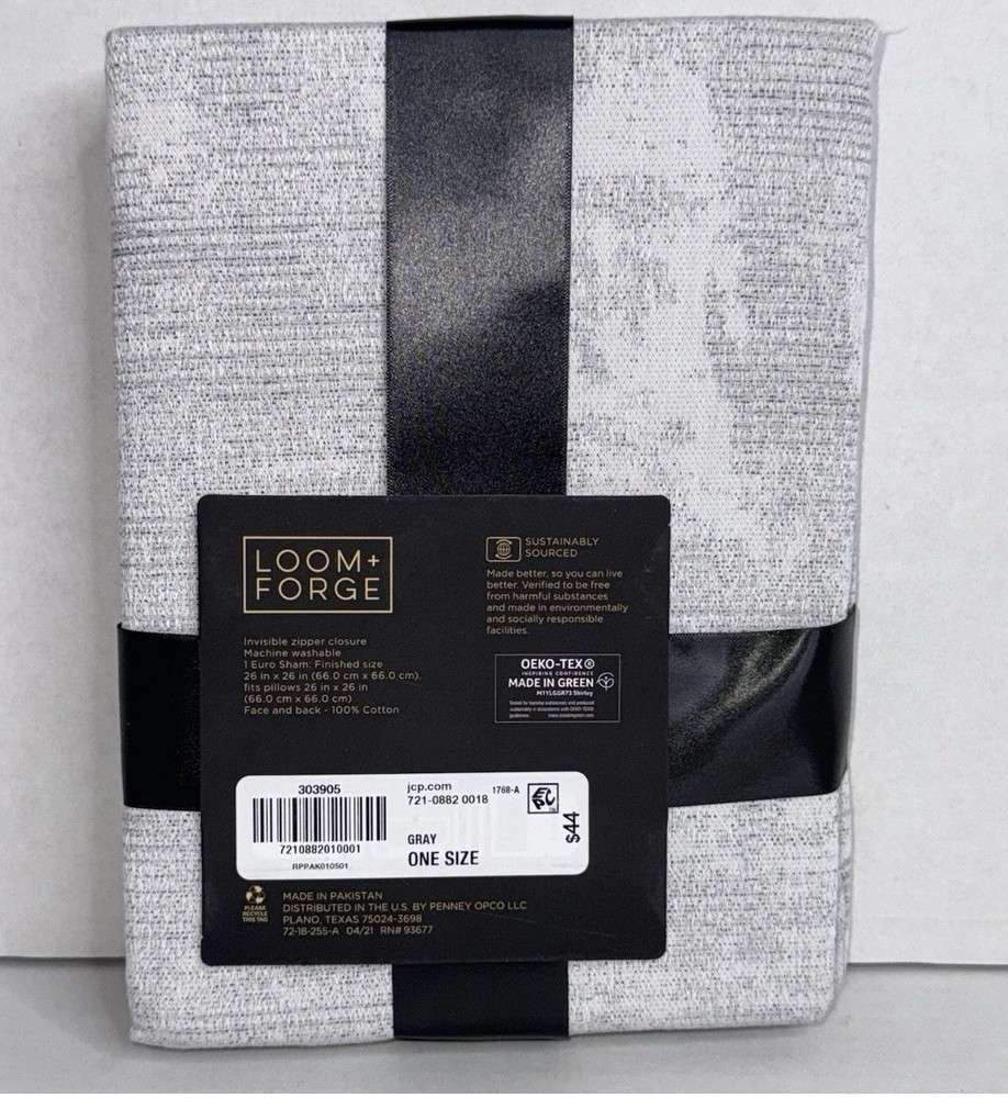 Loom + Forge Cressida Gray Euro Sham