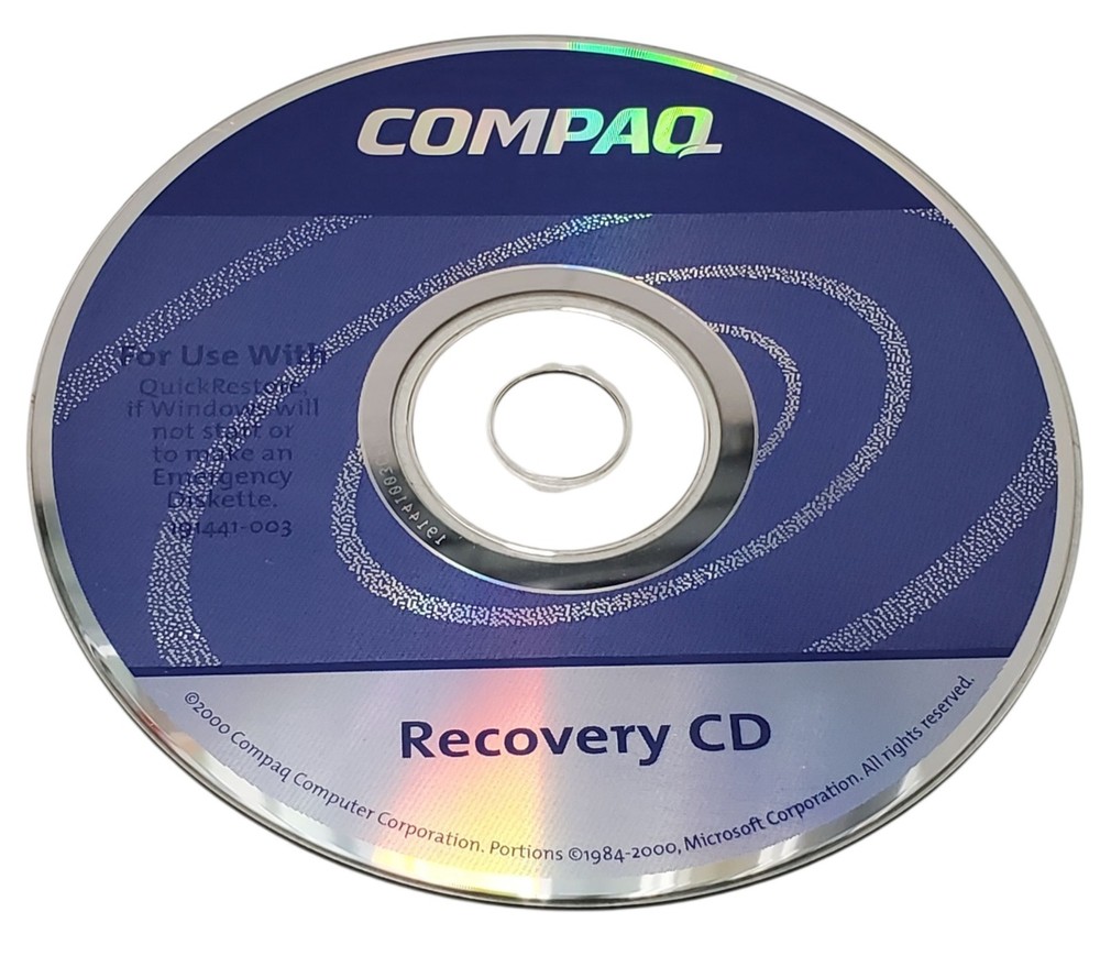 Compaq Recovery CD 191441-003 Windows PC 2000