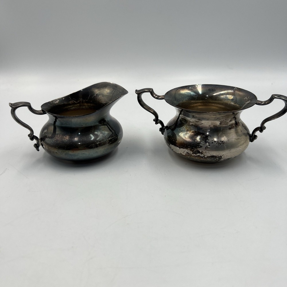 Vintage Poole Silver & Co. E.P.C. 20 Cream & Sugar Set, Silverplate