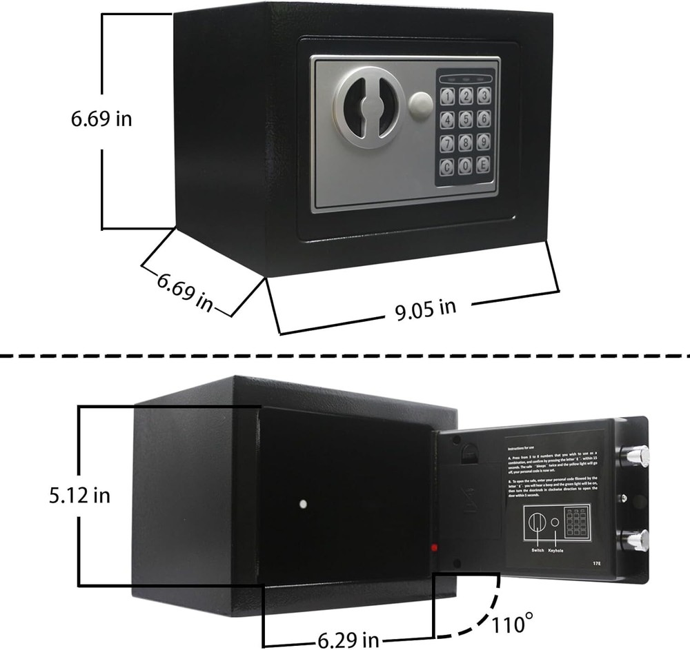 Electronic Deluxe Digital Security Safe Box Key Keypad Lock Home Office