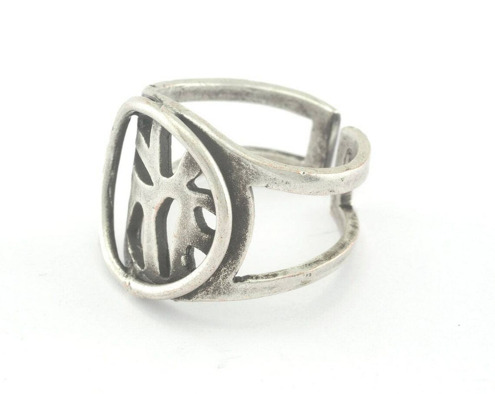 Adjustable Ring Antique Silver Plated brass (19mm 9US inner size) 2688 ring22