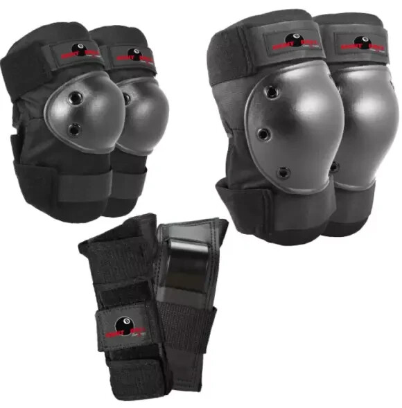 EIGHT BALL YOUTH 3 PACK PAD SET, BLACK *DISTRESSED PKG*