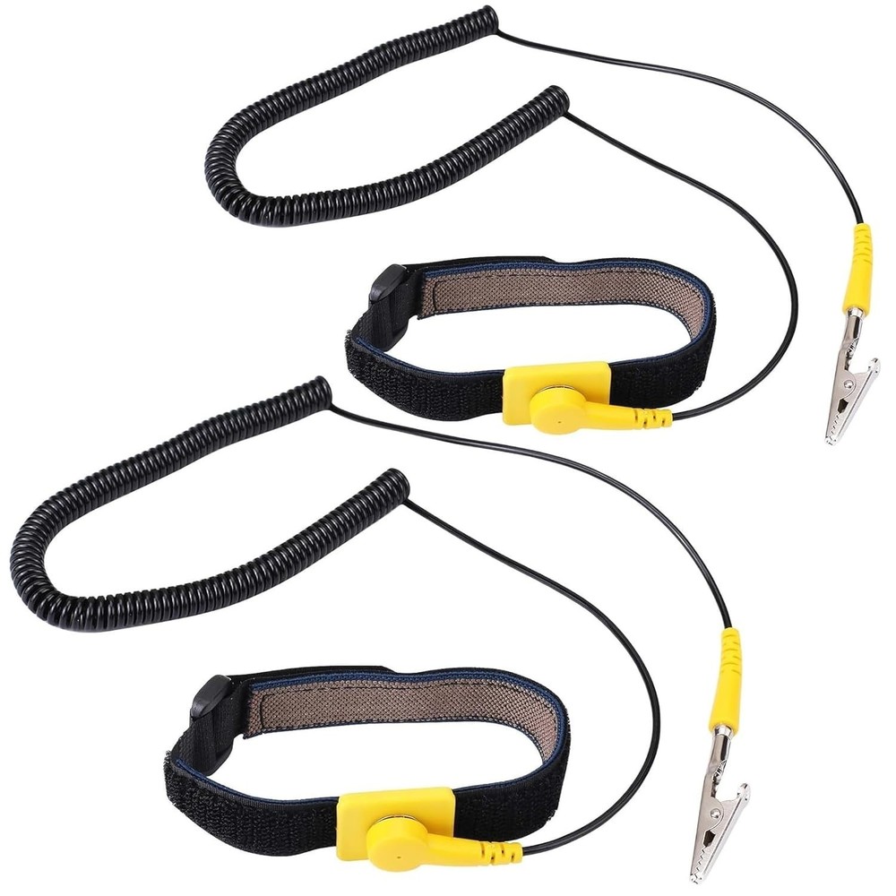 Adjustable Anti Static Grounding Strap - 11" for Safe Electronics Work, 2-Pack