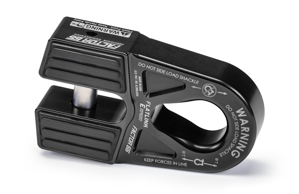 Factor-55 00080-04 Flatlink "E" EXPERT Winch Shackle Mount BLACK