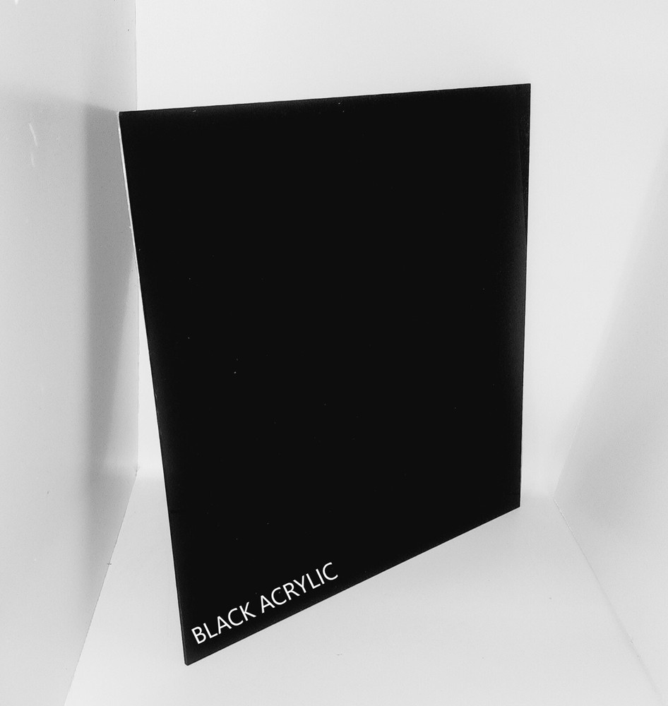 Acrylic Plexiglass Plastic Sheet - 1/8" (3mm) Thick - Black - 12"x24" Sheet