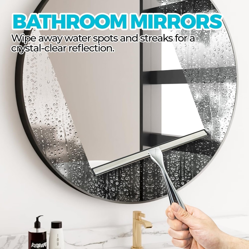 12-Inch All-Purpose Shower Squeegee, Silver