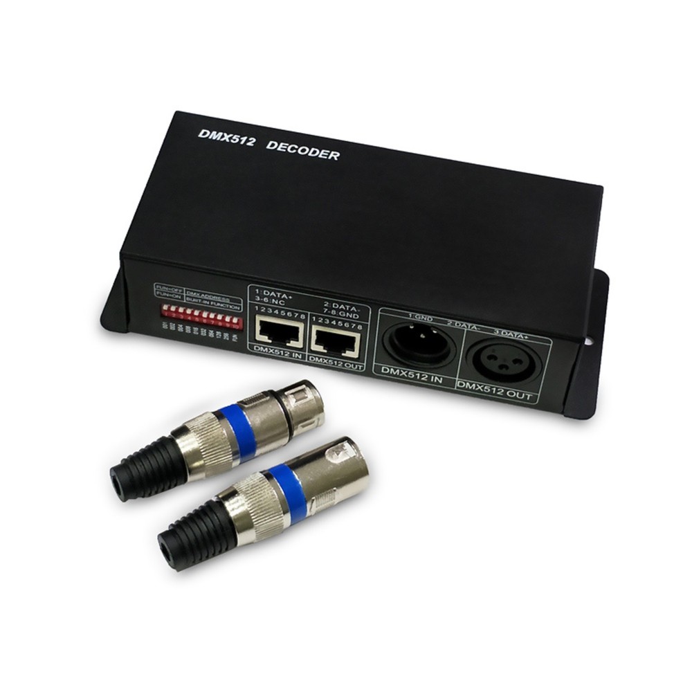 DC12V~24V LED RGBW DMX 512 Controller Decoder Dimmer 4 Channel 8A Stripe Light