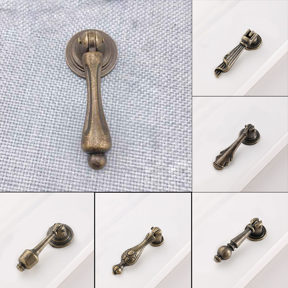 2/5/10Pcs Retro Drop Pull Handle Cabinet Pulls Kitchen Cupboard Door Drawer Knob