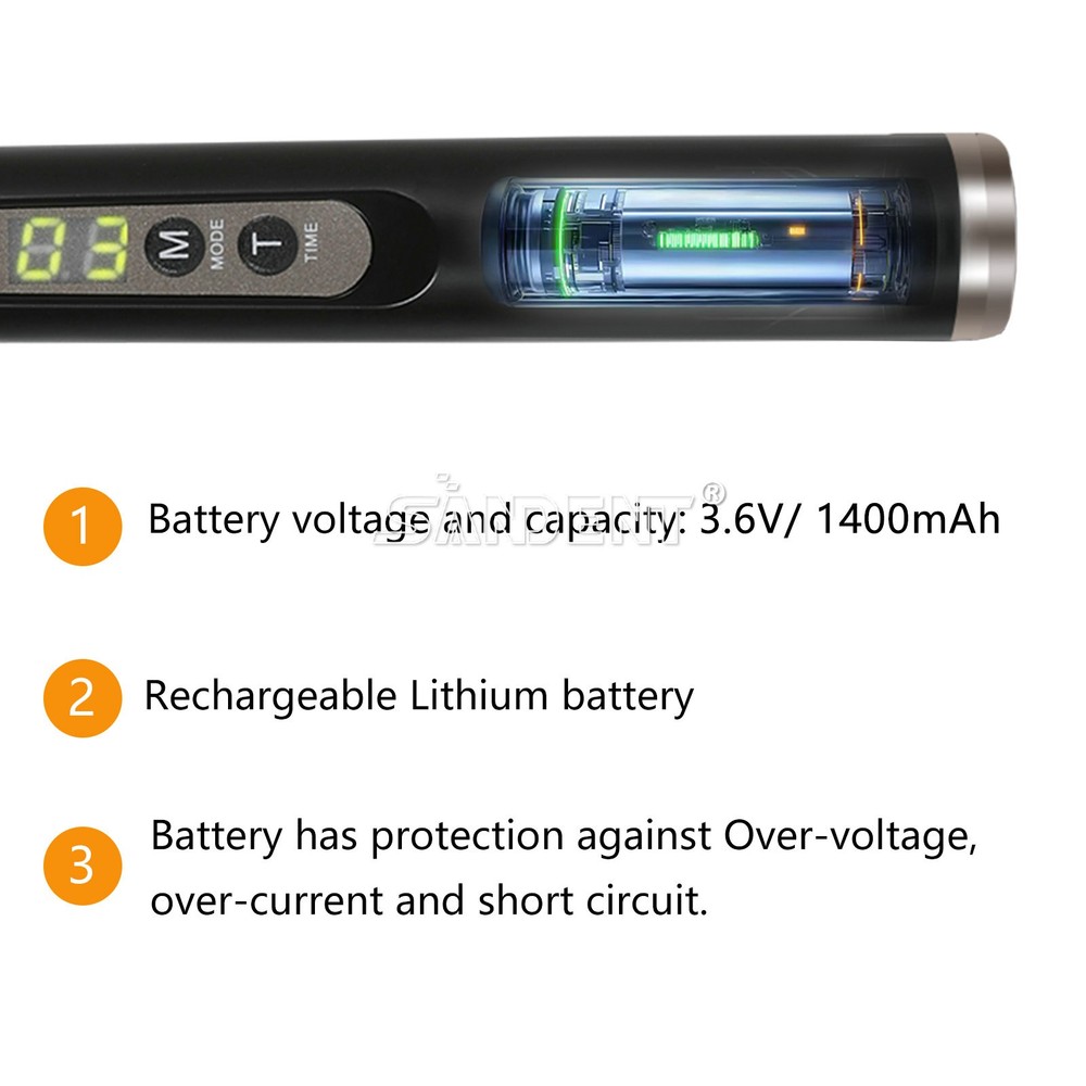 Dental 1S Curing Light Lamp Wireless 1 Second Curing 2500mw/c㎡