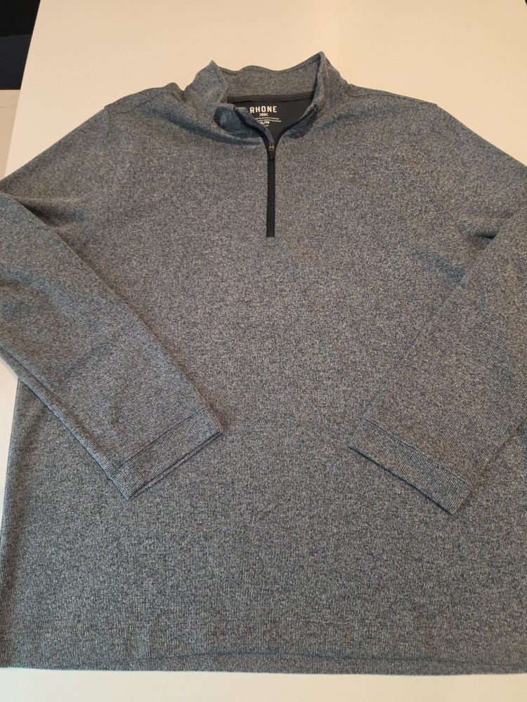 Rhone Gray 1/4 Zip Polyester Pullover Sweater Mens Size Extra Large
