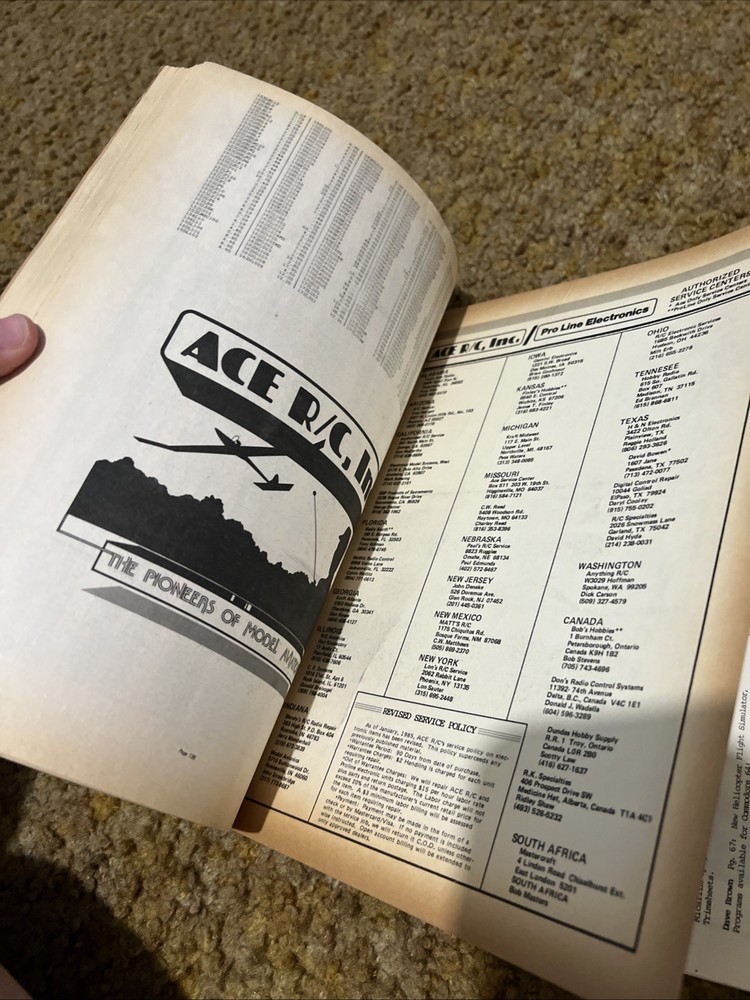 ACE Sport R/C Inc. 1985 Catalog