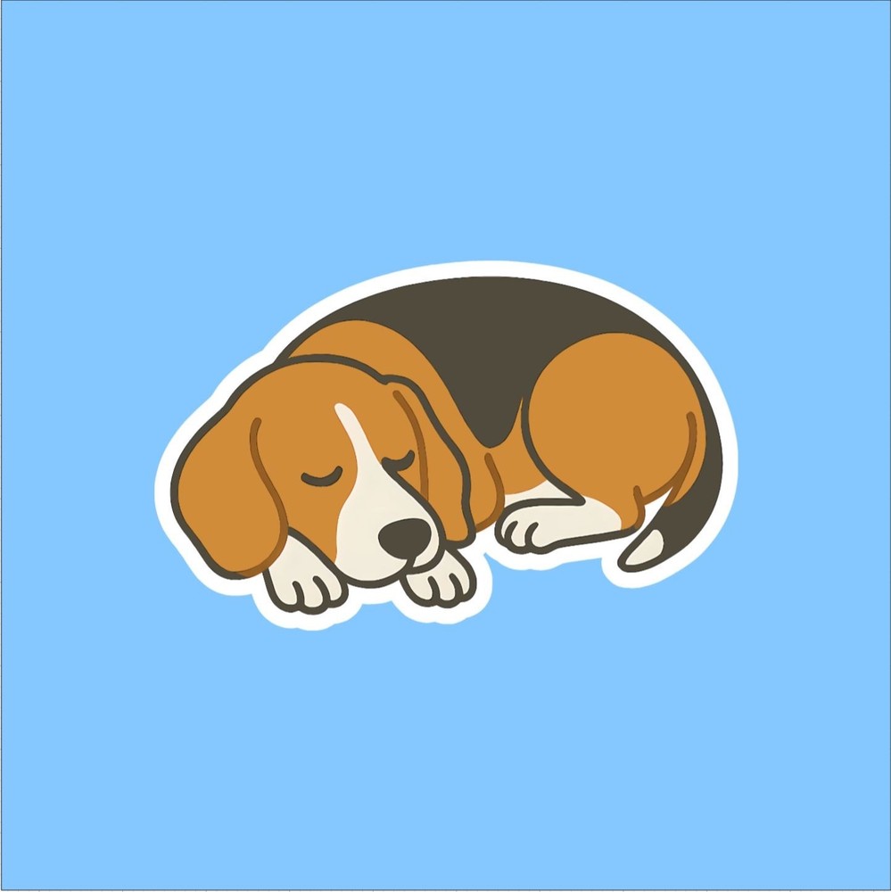 Beagle Sleeping Sticker