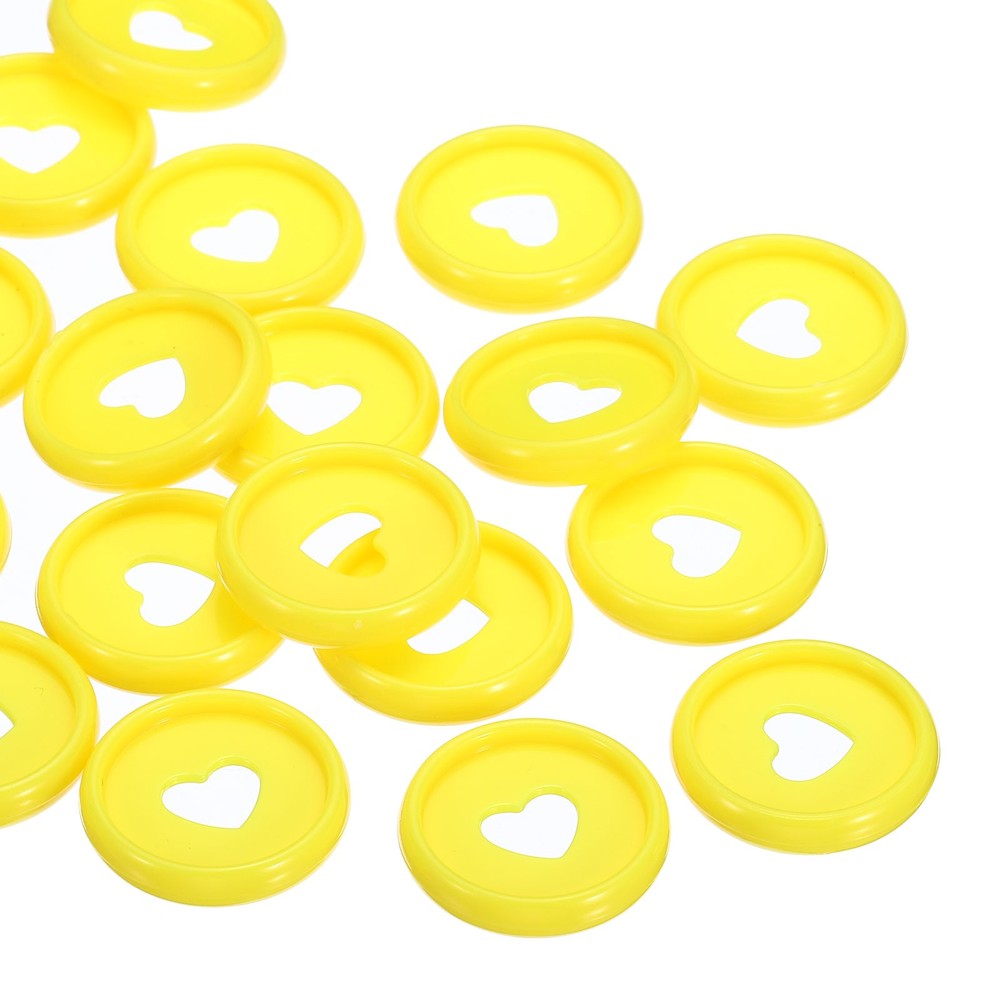 24mm Book Binding Discs 22pcs Discbound Expansion Discs Heart, Yellow