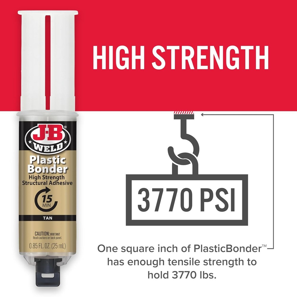 J-B Weld Plastic Bonder 25ml Structural Adhesive Tan