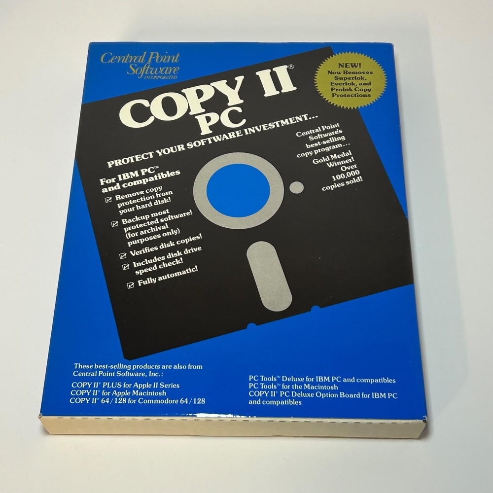 1988 COPY II Disk Tools IBM PC & Compatibles Software Manual & Floppy Disk