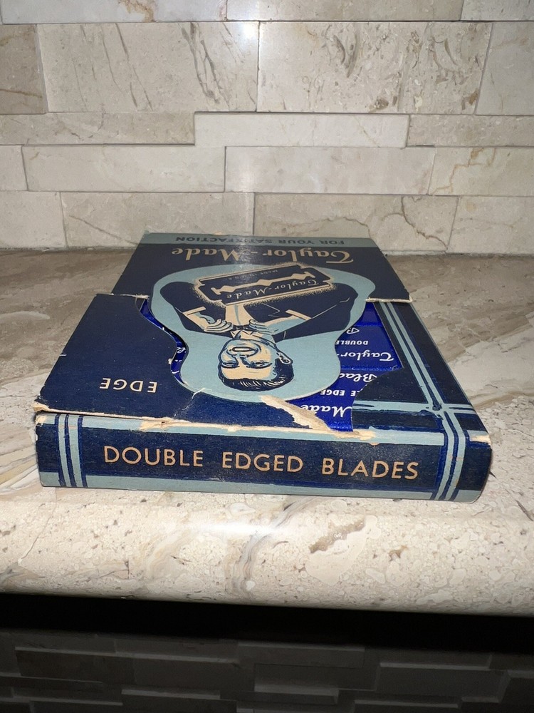 VINTAGE TAYLOR- MADE DOUBLE EDGE BLADE BOX RAZOR BLADES INCOMPLETE