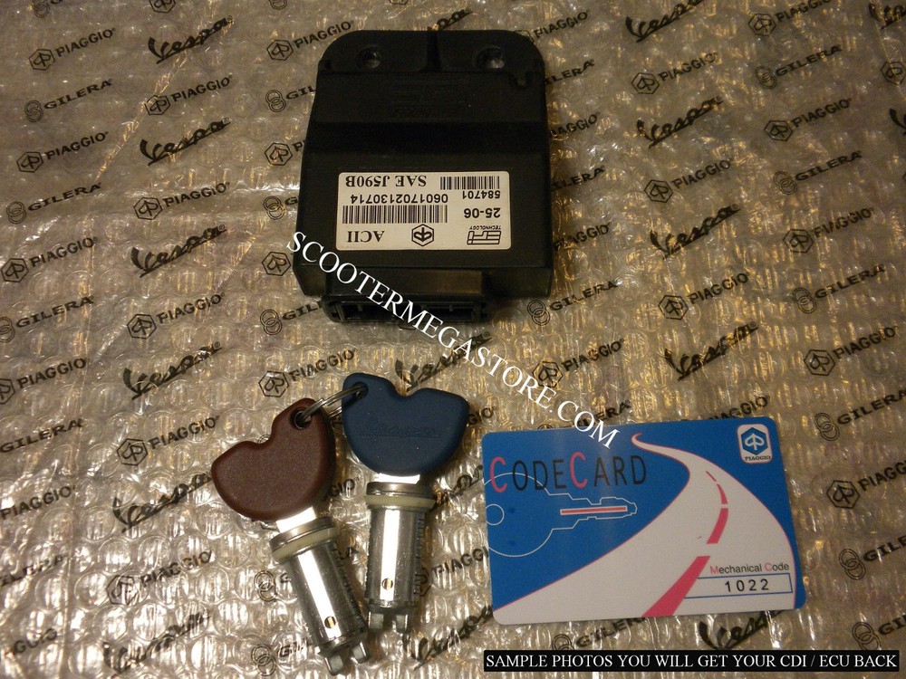 ++ PIAGGIO LIBERTY 125 ECU CDI COMPUTER KEYS IMMOBILIZER CODING SERVICE