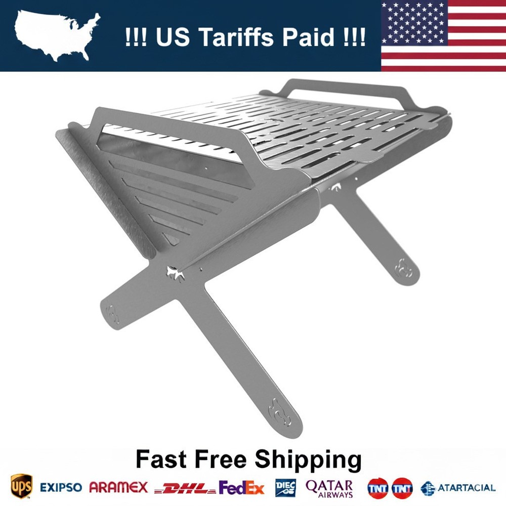 BBQ Grill Set | BBQ Grill with Stainless Steel Portable Instant Foldable Fire
