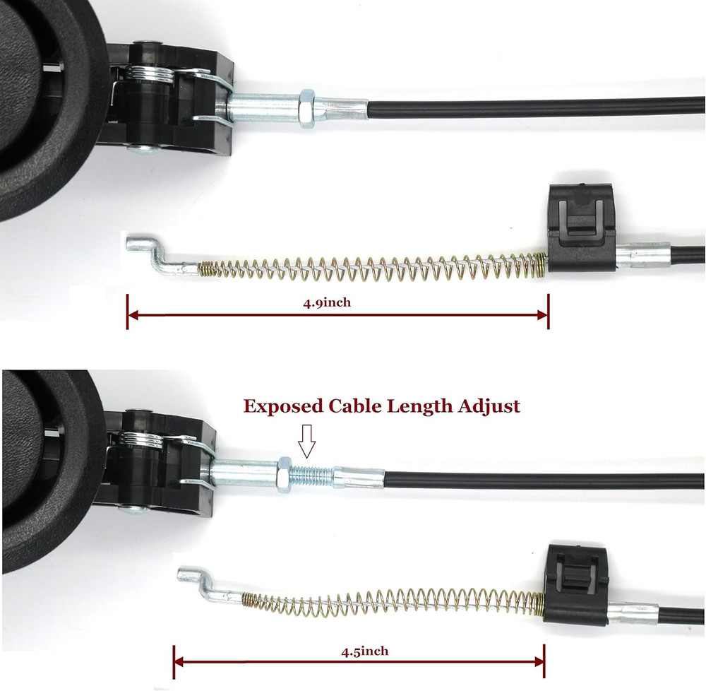Plastic Pull Recliner Handle 3" by 3.5" with Cable (Total 36", Exposed Adjustabl