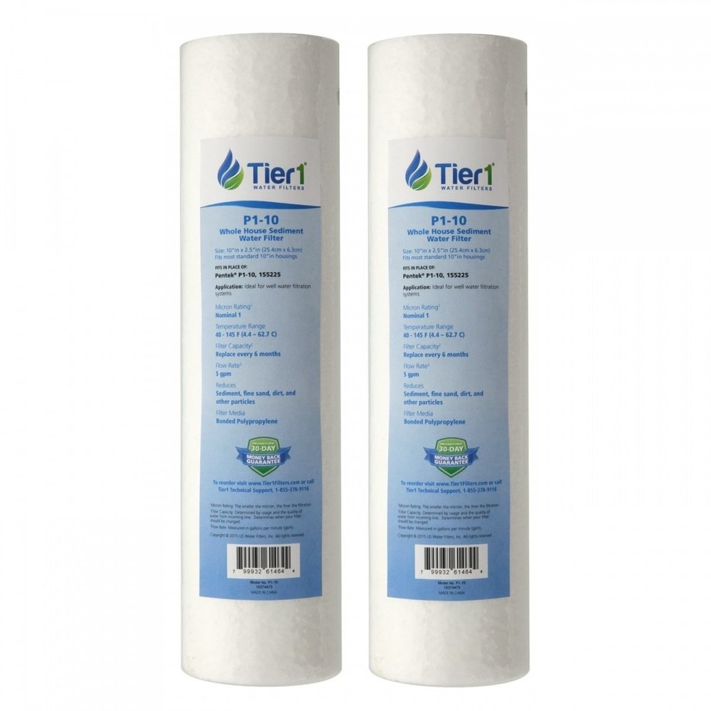 10 x 2.5 Inch 1 Micron Spun Polypropylene Sediment Water Filter 2 Pack