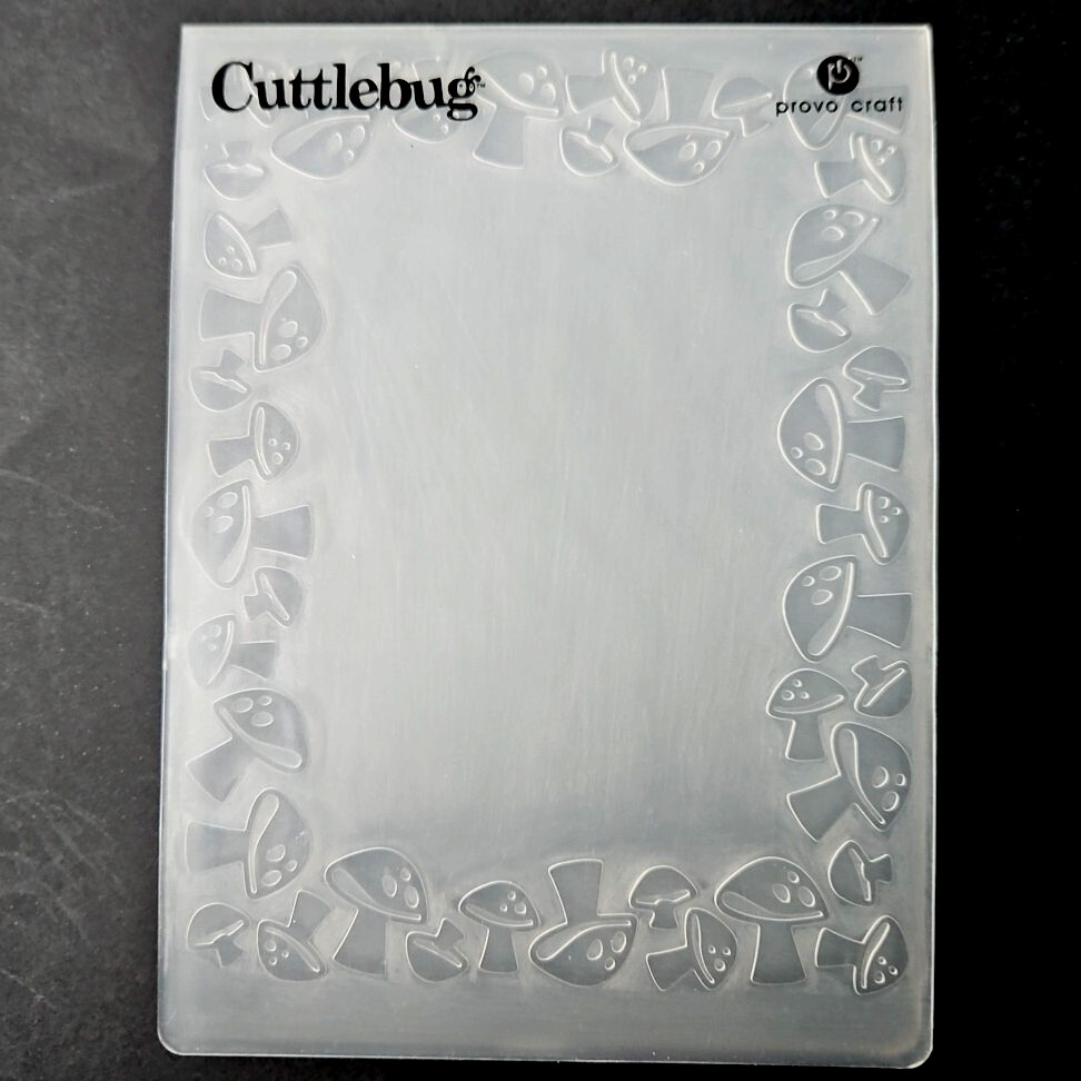 MUSHROOM FRAME Cuttlebug Embossing Folder 4¼"×5¾" Vegetable Forest Food um453