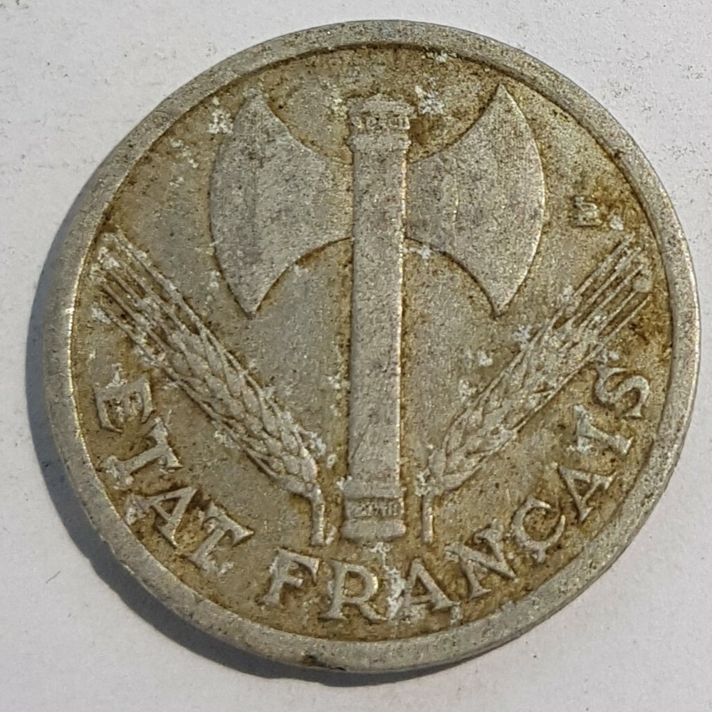 Old Coin 1943 French Franc