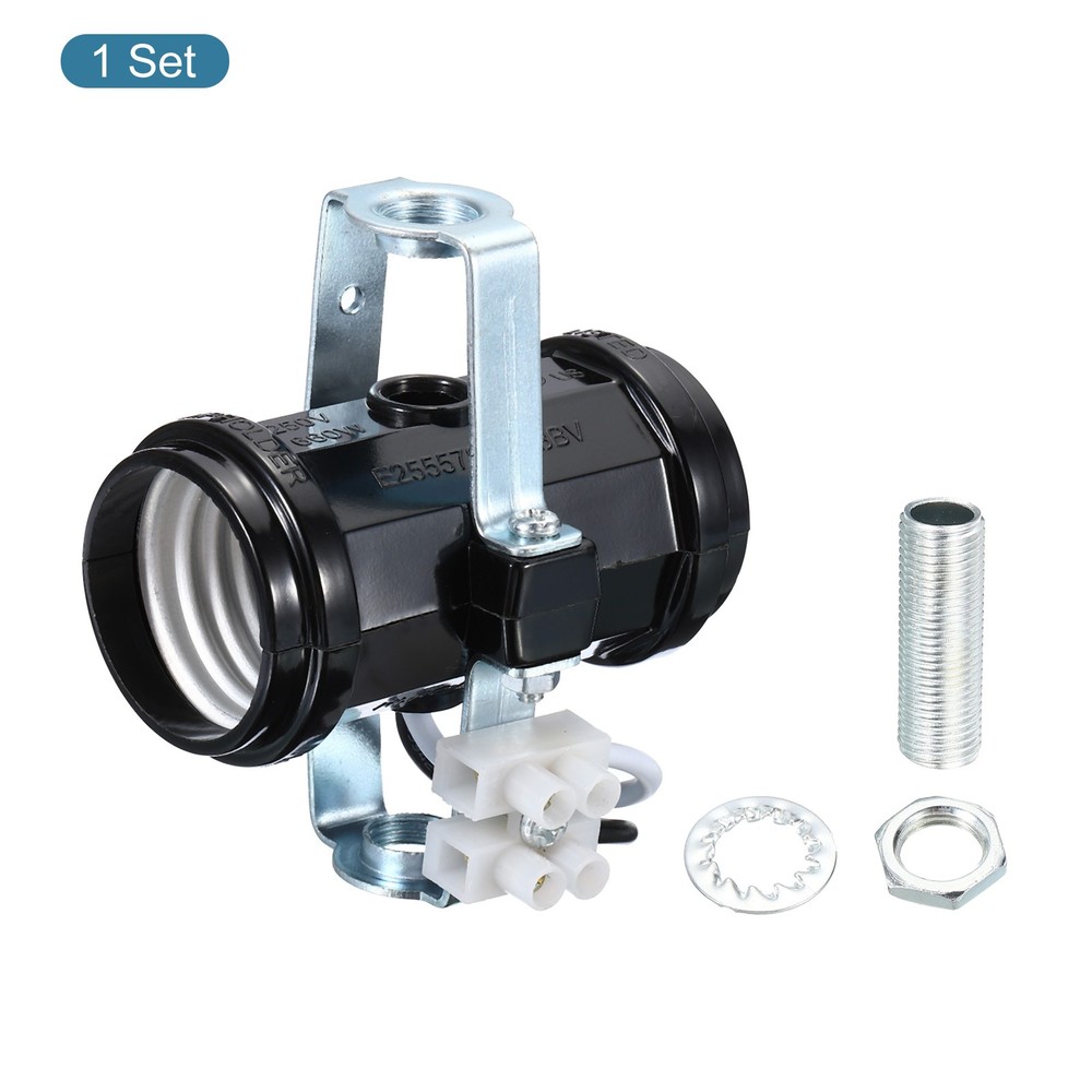 E27 Double Base Bulb Socket M10 Thread Lamp Holder 2 Light Socket with Bracket