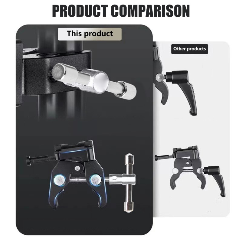 Professional V Bracket with Metal Handle Claw Clamp for Camera Support