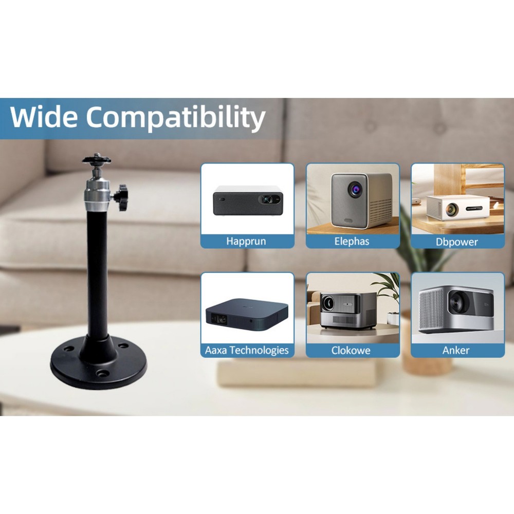 360° Rotatable Universal Wall Ceiling Mount Stand for Mini Projector DVR Camera