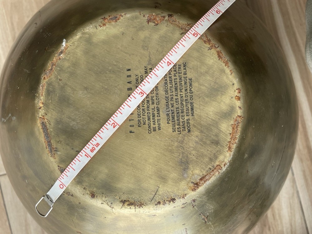 Pottery Barn Brass Large Bowl Planter Wavy Container Home Decor