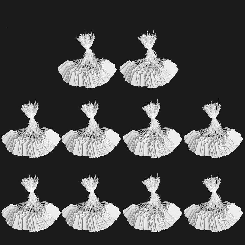 1000 Pcs Price Tags with String Attached Paper Hang Tags Writable Tags White