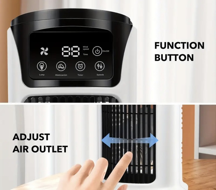 Portable 3-in-1 USB Air Conditioner Humidifier with Cooling Light Fan
