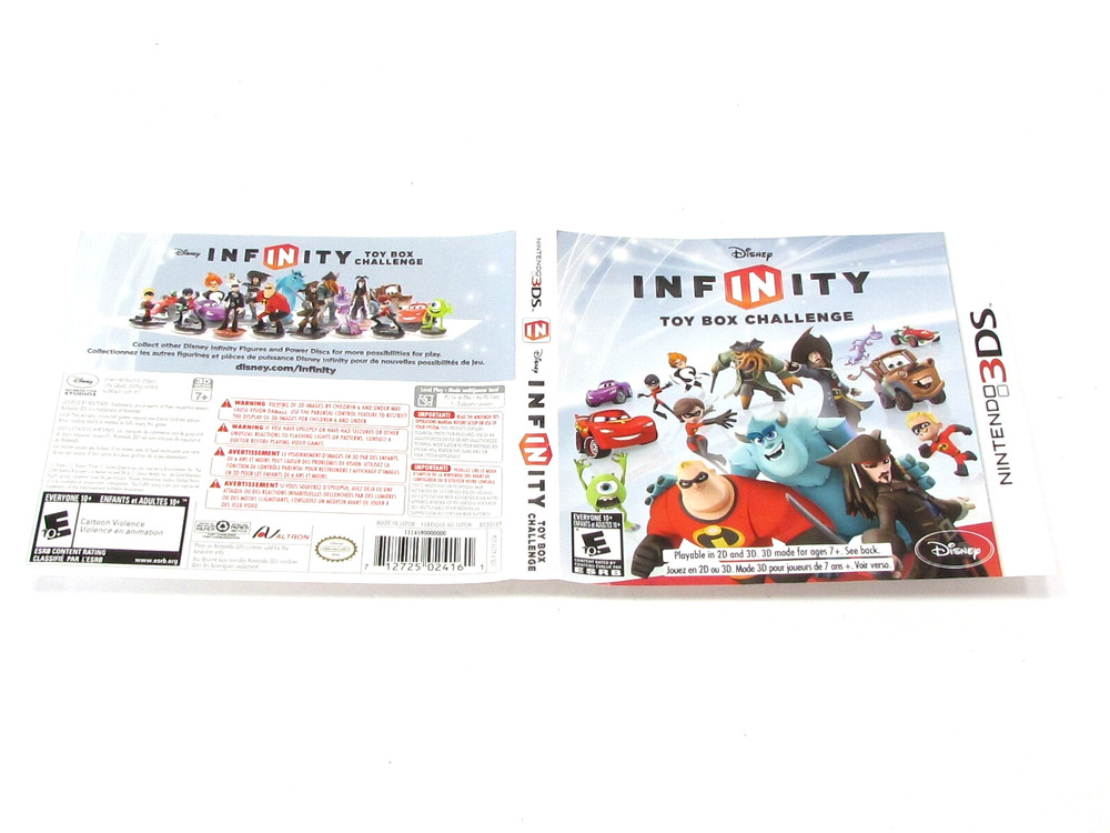 Nintendo DS  ~ Infinity toy box challenge video game Artwork only