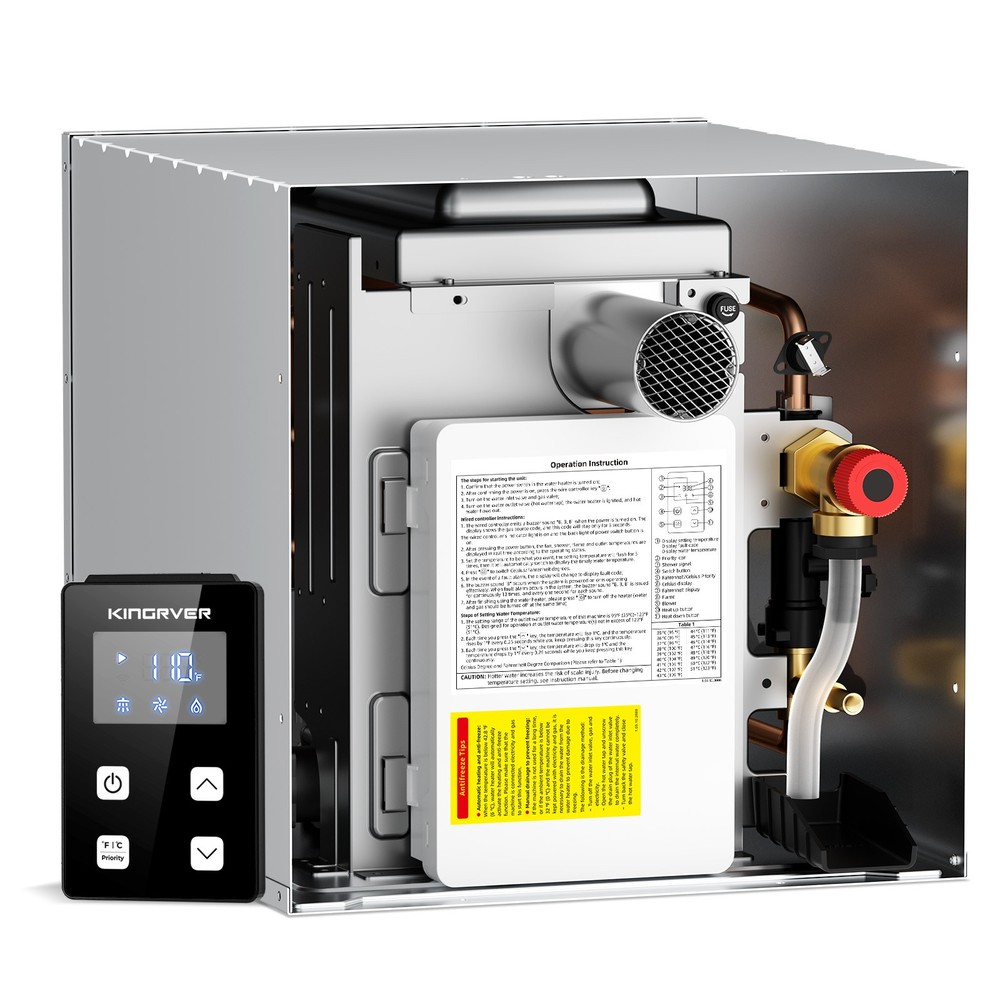 65,000 BTU RV Tankless Water Heater On Demand Heater 15x18 Propane for 6 GALLON