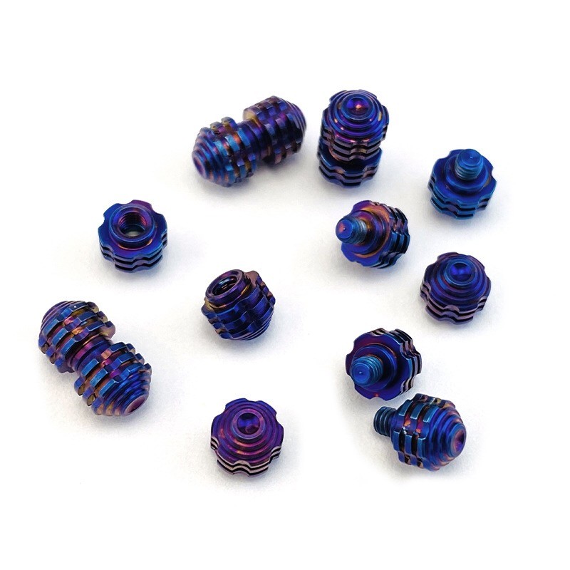 4PC Titanium Damascu Thumb Stud Push Screws Button For Demko AD20.5 Knive Rivets