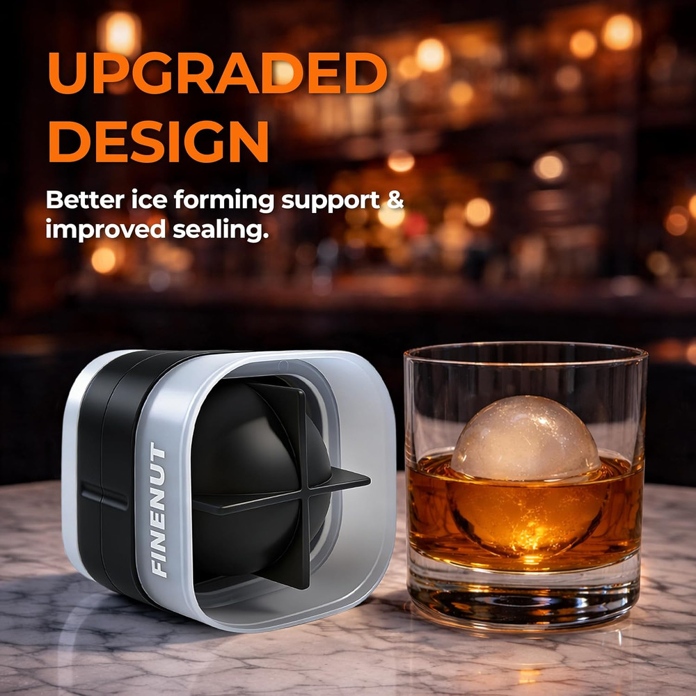 Easy Release Ice Ball Maker Mold, 4 Pack, 2.5 Inch Large round Ice Cube Mold for