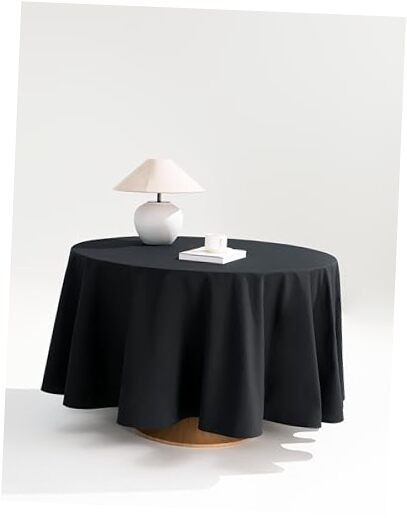100% Polyester Tablecloth – Durable & Easy-Care Table Covers for 62 In Black