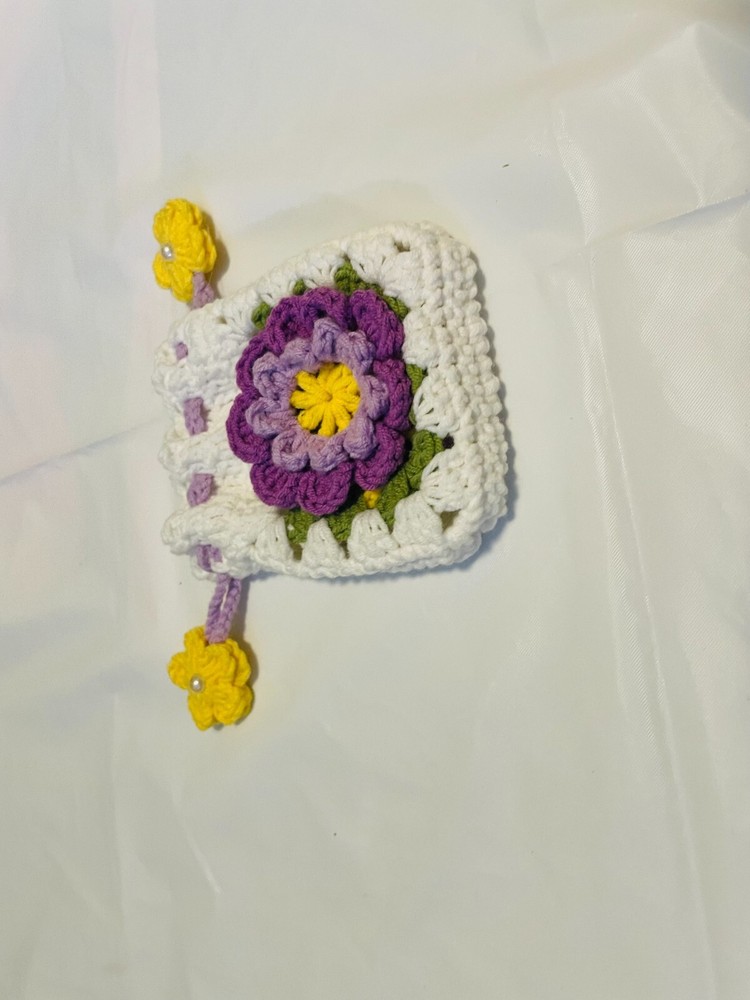 Crochet drawstring bag