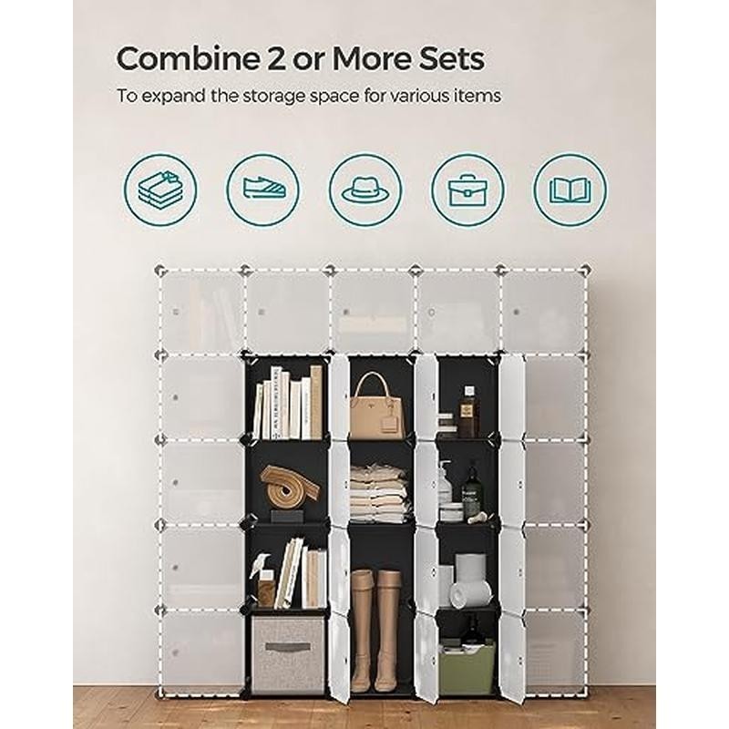 12 Cube Storage Organizer Plastic Shelves Modular Design W/ Doors Home Office US