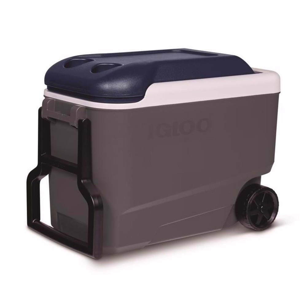 Igloo 34226 MaxCold Durable Reinforced Ultratherm Blue Roller Cooler 40 qt.