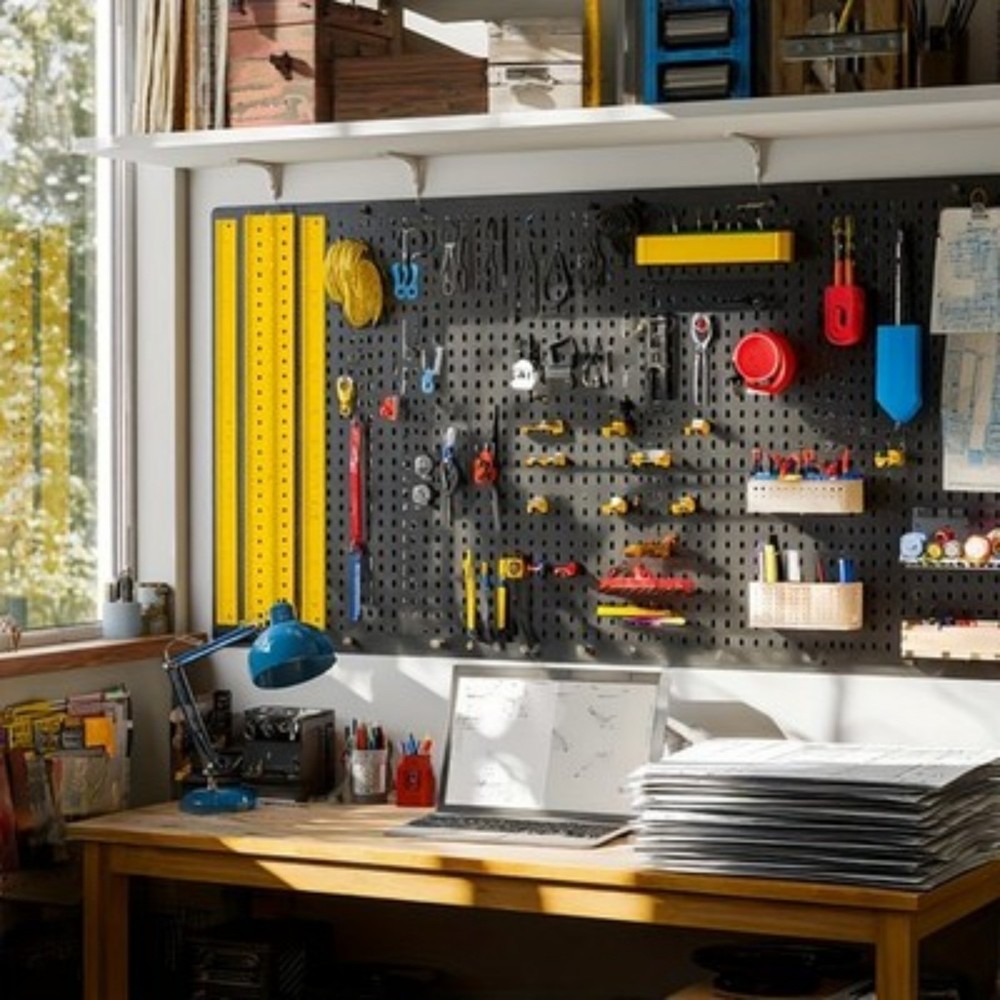 2PACK Pegboards Wall-Mounted Toolboard 24" x 12" Wall Organizer for Tool Storage