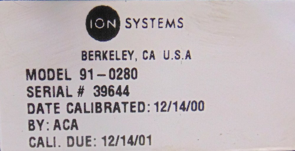 Ion System 91-0280 Digital Electricstatic Field Meter *used working*