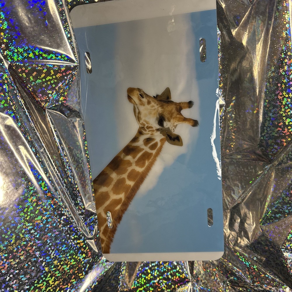License Plate Handcrafted Giraffe