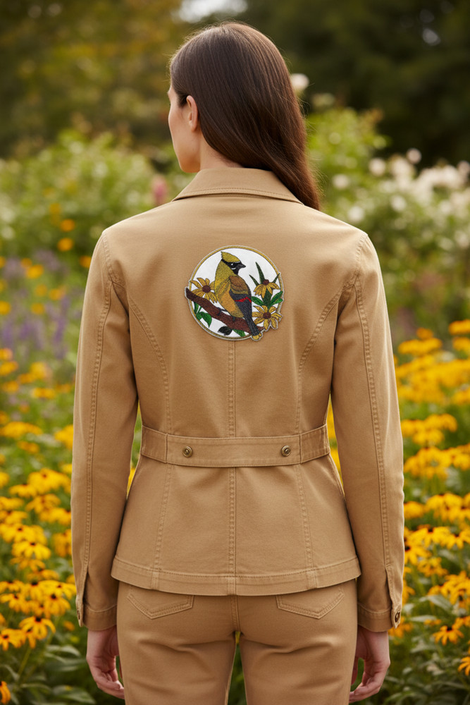 Cedar Waxwing Embroidered Patch