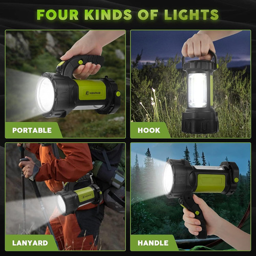 AlpsWolf Camping Lantern Rechargeable, LED Flashlight Spotlight Green
